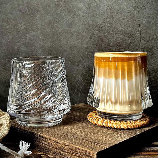 Стеклянная кофейная кружка с текстурой вулкана 150 мл, стакан для виски с рельефным рисунком, термостойкий стакан для напитков для эспрессо, латте, коктейлей