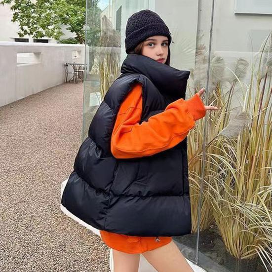 Женский пуховый жилет, легкая куртка без рукавов на молнии, теплая стеганая куртка на осень и зиму, повседневная верхняя одежда с карманами