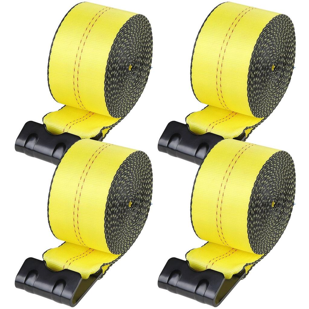 Winch Straps, 4" x 30', 6000 lbs Load Capacity, 18000 lbs Break Strength, Truck Straps with Flat Hook, Flatbed Tie Downs Cargo Control for Trailers,