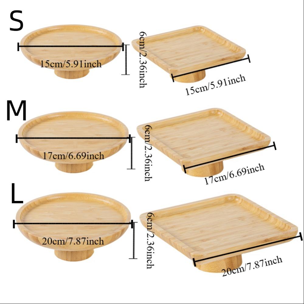 Retro Wooden Tall Tray Multifunctional Round Cake Stand Fruit Plate Cake Display Tray  Party Decor