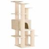 Cat Tree with Sisal Scratching Posts Cream 161 cm