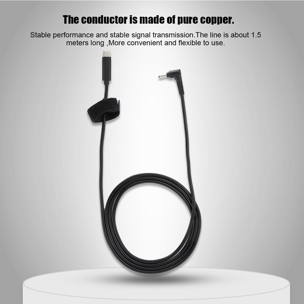 Pure Copper TYPEC Male To 3.0mm X 1.0mm DC Laptop Adapter Cable for Acer Samsung Ultrabook