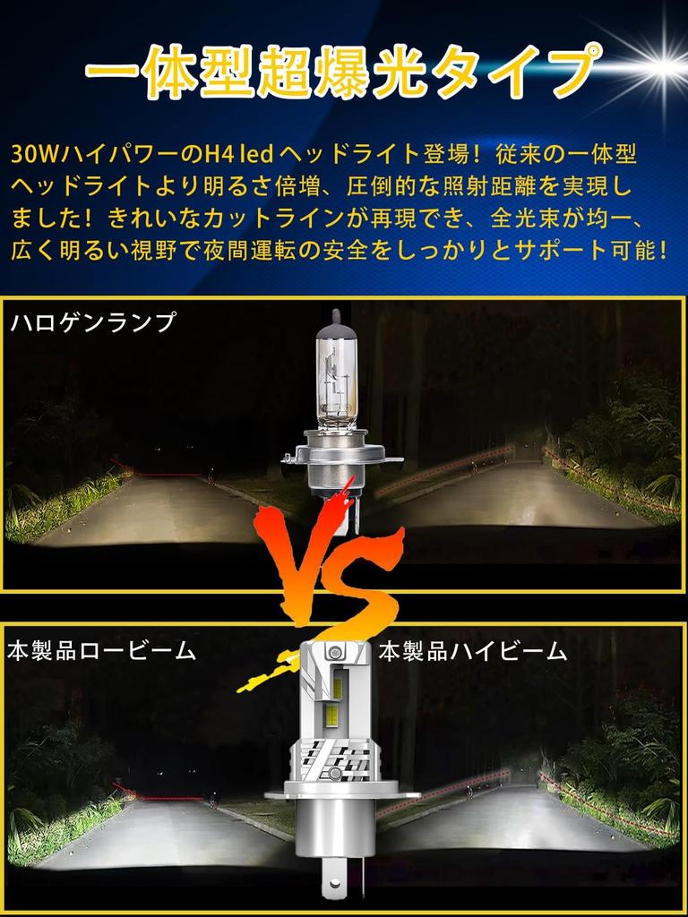 Светодиодная фара для автомобиля LTONXEN, переключатель ближнего/дальнего света H4, совместима с новым техосмотром транспортного средства, оборудована