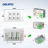 DELEFU 4*2 ПК Огнестойкая панель 6 Зарядных портов Тройной USB Type C Настенная вилка 118*74мм 2.1А 5В Розетка