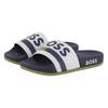 Boss Mens Stripe Leather Slides