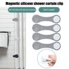 Magnetic Silicone Shower Curtain Clips For Liner, Self Adhesive Windproof Splash Holders Prevent Water Splashing Out