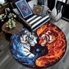Круглый ковер Инь-Ян с тигром, Ковер для гостиной, спальни, дивана, игровой комнаты, Нескользящий коврик для пола
