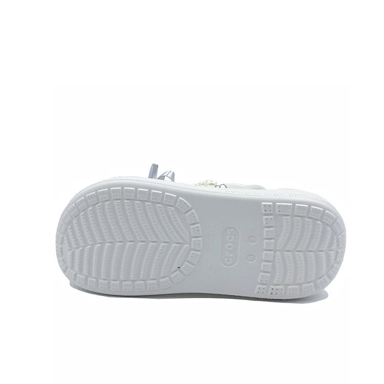 Crocs Crush Clog Жемчужный бант Милые Нишевые Пляжные EVA Обувь с отверстиями Унисекс Белый