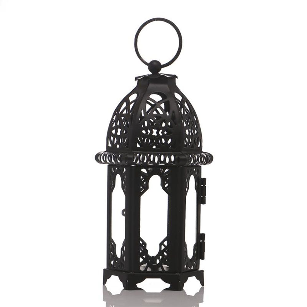 Hanging Iron Glass Moroccan European Vintage Home Decor Candle Lantern Candlestick Candle Holders
