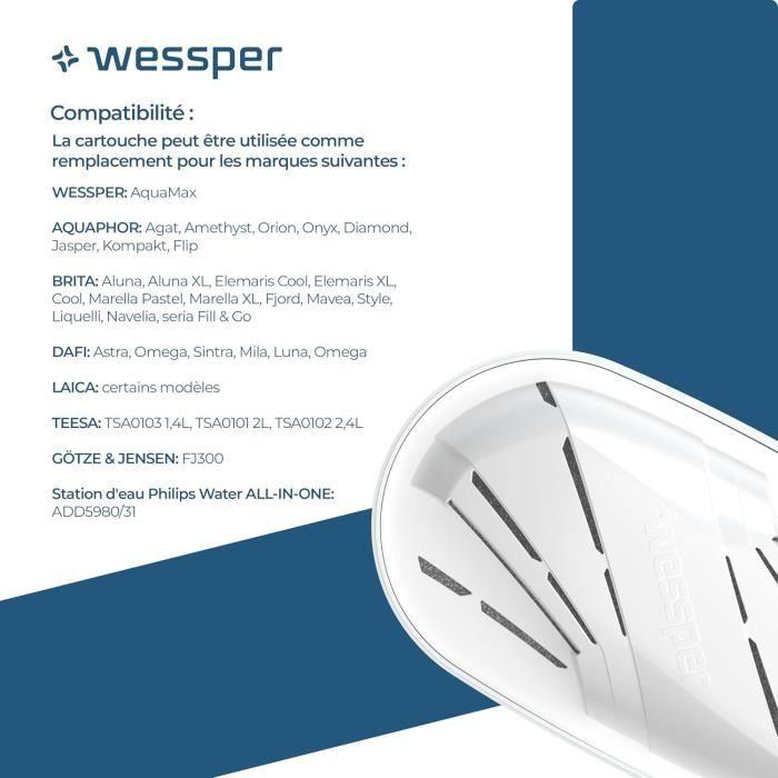Filtre à eau - WESSPER - Wessper pour Brita Maxtra - Pack de 12 - 150 Litres - Blanc