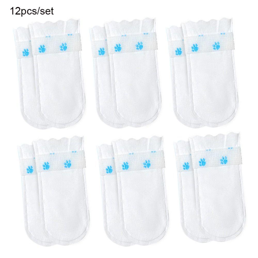 12pcs/set Breathable Disposable Pet Shoe Covers Dustproof Dog Disposable Booties for Dogs Cats