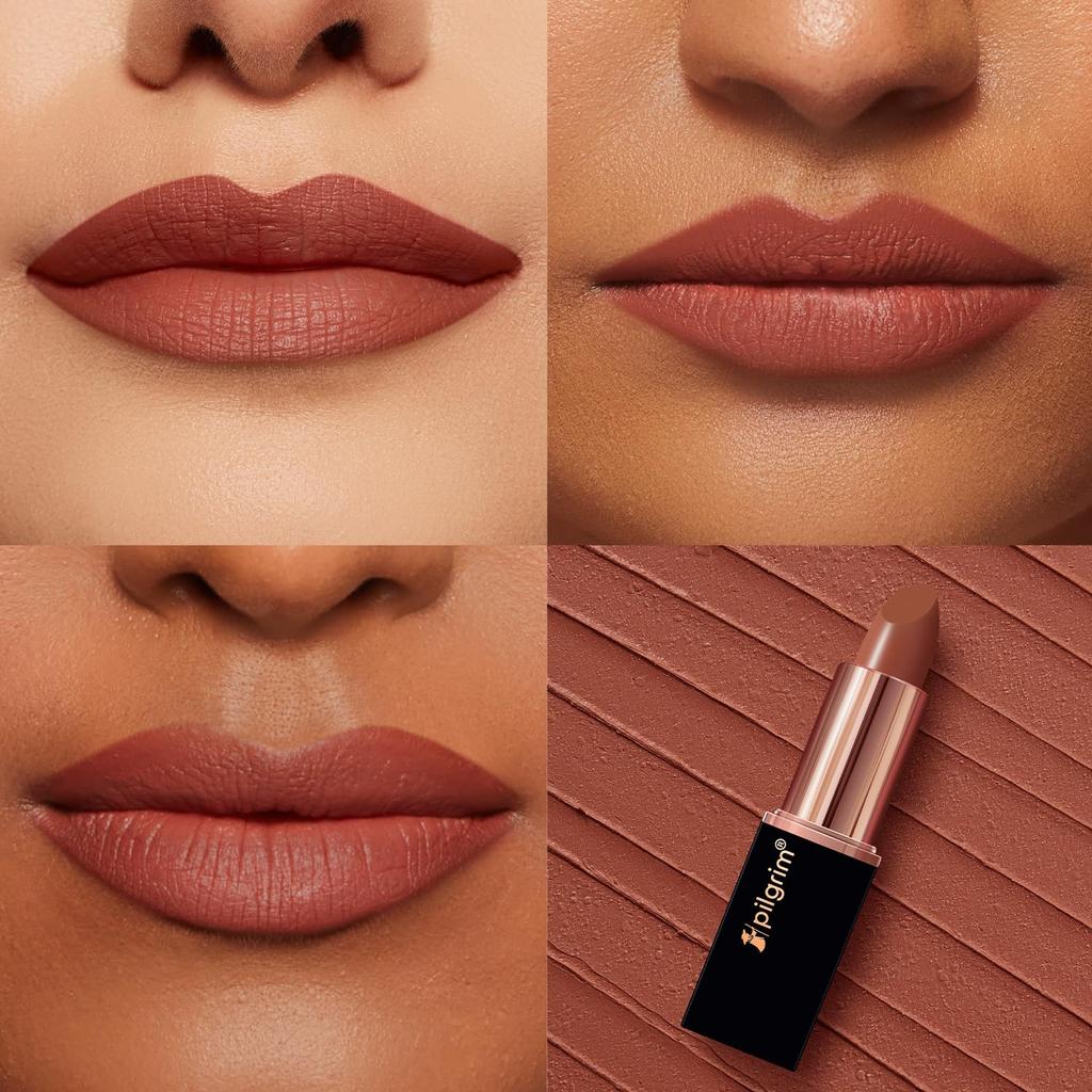 Pilgrim Matte Bullet Lipstick Nude Mystery 05 Peach Intense Colour Long-Lasting Hydrating 4.2g Pack of 1
