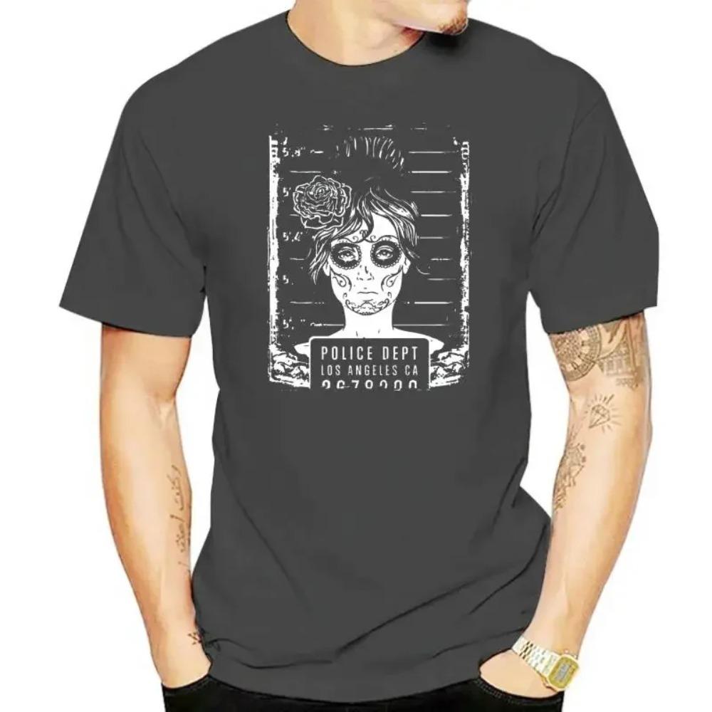 2022 Новые мужские футболки Busted Day of The Dead Mugshot Inspired для мужчин