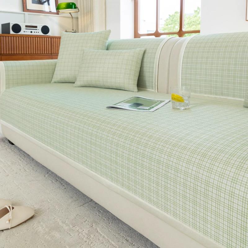 Ice Silk Sofa Cushion  New Summer Mat Seat Cushion High-End All-Inclusive Sofa Cover Straight Row Washable Cover