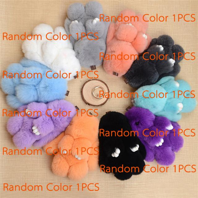 Cute Natural Rabbit Fur Pom Bunny Women Fluffy Rabbits On Bag Car Trinket Jewelry Wedding Party Toy Gift Bag Charm