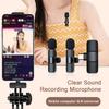 Wireless Lavalier Microphone with Receiver Rechargeable Easy Setup Plug-and-Play Noise-Reducing Mini Microphone for Podcasting