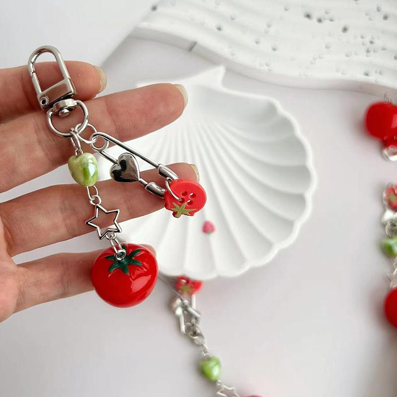 Имитация томатной звезды мобильный телефон цепочка шнурок сладкий свежий брелок для женщин сумка для камеры анти-потеря кулон подарок на день рождения
