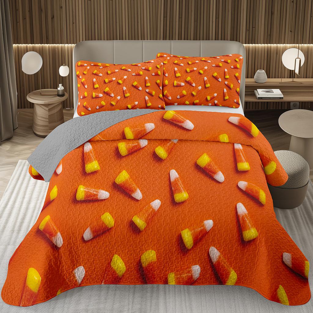 Сладкий Конфетный Комплект Квилтов для Девочек Мальчиков Подростков, Комплект Покрывал на Кровать на Тему Леденцов Кинг Десертное Стеганое Покрывало Мультяшный Стиль Покрывало на Кровать