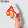 WTEMPO Рождественские красные милые подарочные коробки в форме домика, рождественские мини-коробки для упаковки подарков, креативные складные бумажные коробки для сувениров для самостоятельной сборки