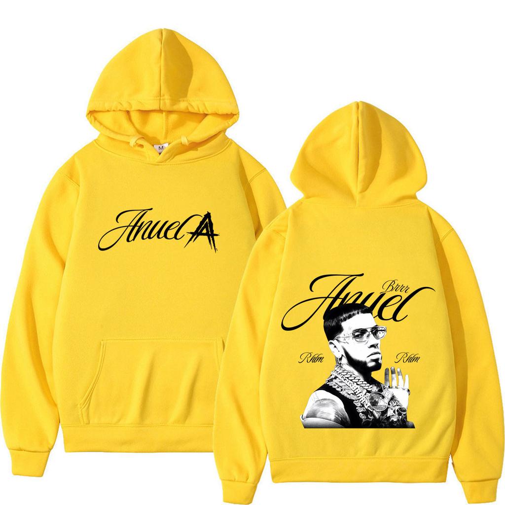 Rapper Anuel AA Tour 2026 Print Hoodie Unisex Fashion Vintage Sweatshirt Long Sleeves Loose Casual Hip-hop Harajuku Pullover