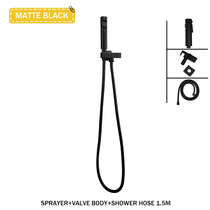 Белый ручной распылитель для туалета Mate Bidet, набор для ванной комнаты, настенный латунный угловой клапан, распылитель для туалета высокого давления из ABS