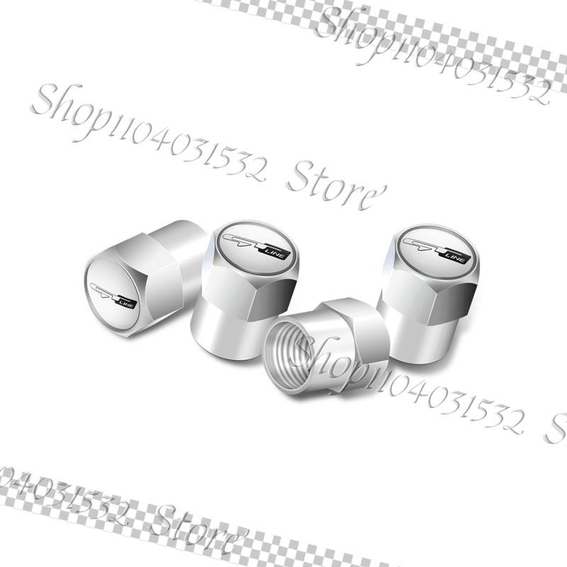 AADU1 4Pcs GT Line Logo Metal Alloy Car Valve Caps Wheel Tires Air Tyre Stem Protective Cover For Kia GT Ceed Rio K3 K5 Sportage