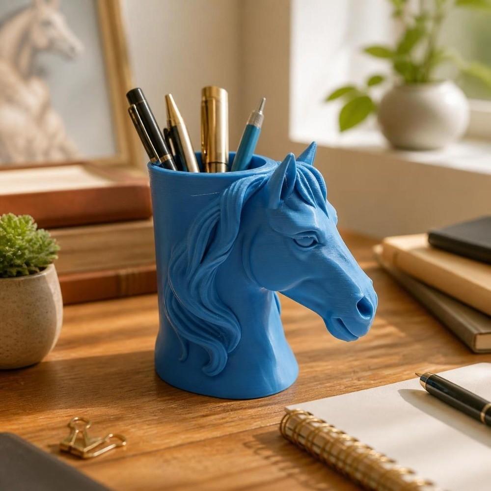 Multifunctional Storage Box 3D Printed Makeup Brush Holder Home Decor Horse-Shaped Pen Holder Home