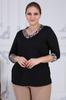 Женская блузка большого размера Черная блузка больших размеров