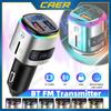Автомобильный FM-передатчик Bluetooth 5.0 с двумя USB-зарядными устройствами, Aux Handsfree, подсветкой, отображением напряжения в реальном времени, MP3-плеером