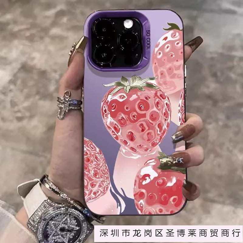 Новая кристальная клубника подходит для чехла для мобильного телефона iphone16 Apple 15promax/1413pro/12/11.