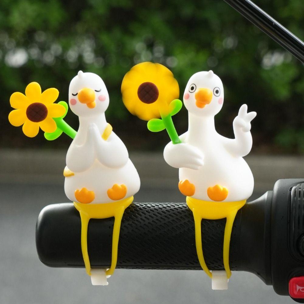 1/4Pcs Rotating Pinwheel Duck Handlebar Ornament Duck Scooter Ornament Bike Handlebar Decor