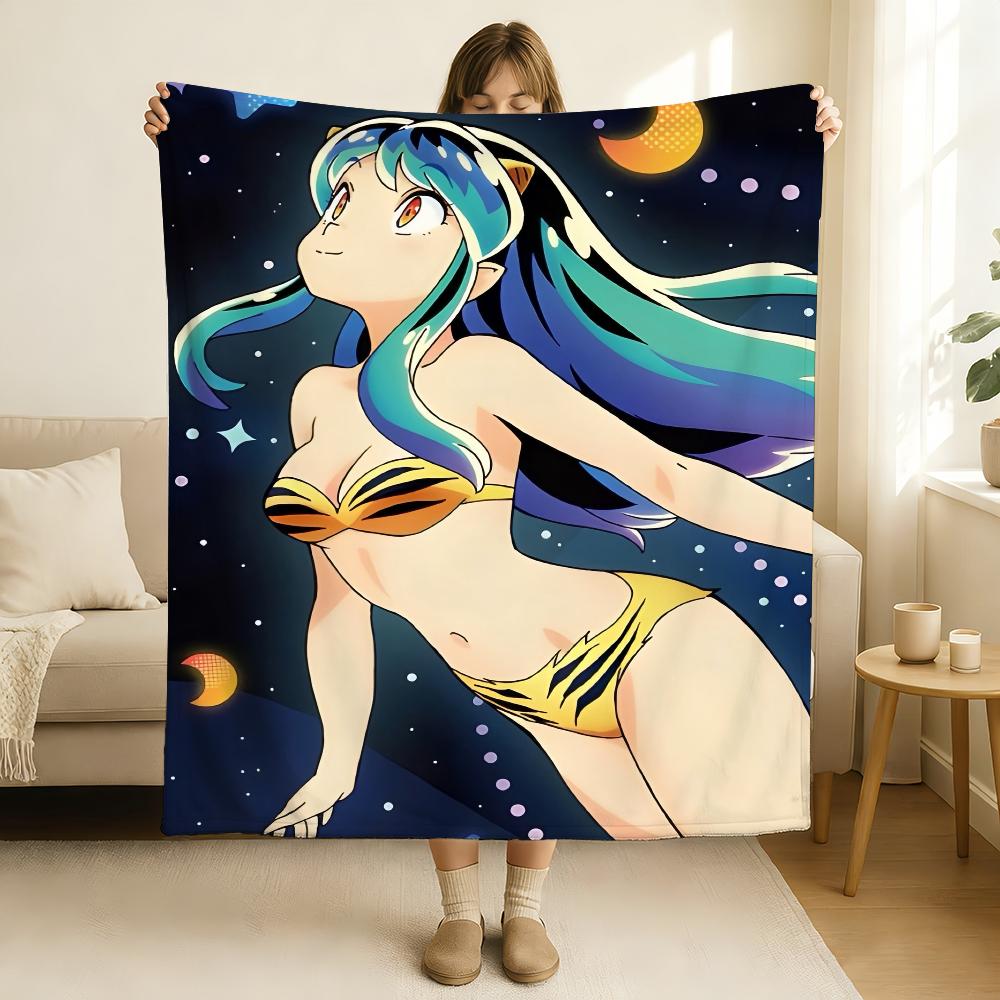 Мультяжный плед Urusei Yatsura Мягкий и приятный к коже Для дивана, кровати, сна Покрывало Всесезонное одеяло