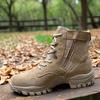 Outdoor New Middle Help New Brown Combat Training Boots Ultra-light Puncture Waterproof Training Cowhide Boots Ultra-light Desert Boots