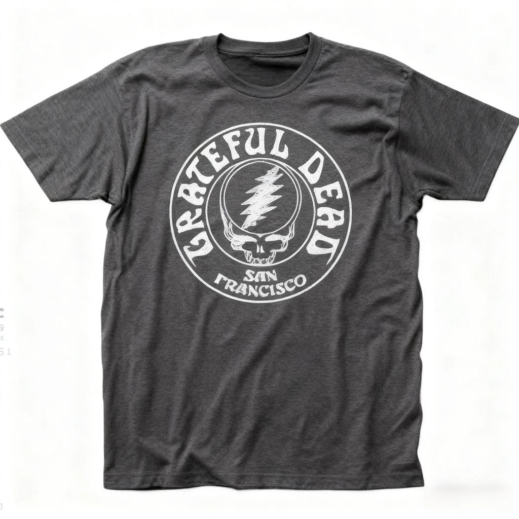 Grateful Dead Непрозрачная футболка с черепом Мужская Женская Рок-музыка Классическая футболка группы Круглый вырез Короткий рукав Свободная футболка Черный S4XL
