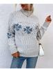 ZIMOXUAN Women's Snowflake Knit Sweater with Half Turtleneck for Autumn and Winter