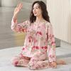 Женская пижама осень-зима женская пижама комплект с цветочным принтом домашняя одежда модал ночная рубашка повседневная домашняя одежда для девочек