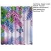 Floral Shower Curtain Spring Farmhouse Bathroom Curtain Waterproof Flowers Butterflies Leaves Bath Curtain with Hooks for Home Shower Bathtub