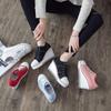 New Woman Wedge Canvas Vulcanize Shoes Platform Breathable Canvas Shoes Casual Students Candy Color Wedge Sneakers
