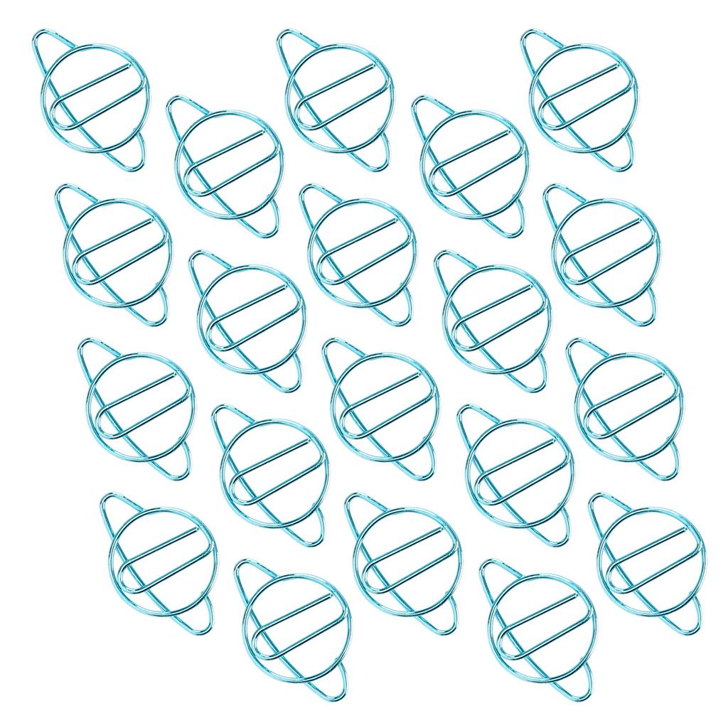 20Pcs School Paperclip NonSlip Bookmark Iron Stationery Clip Craft Decorations Blue