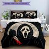 3Pcs Scream Movie Poster Bedding Set Soft Fabric Duvet Cover Pillowcases Home Christmas Xmas Halloween Gift 1 Duvet Cover 2 Pillowcase N1292