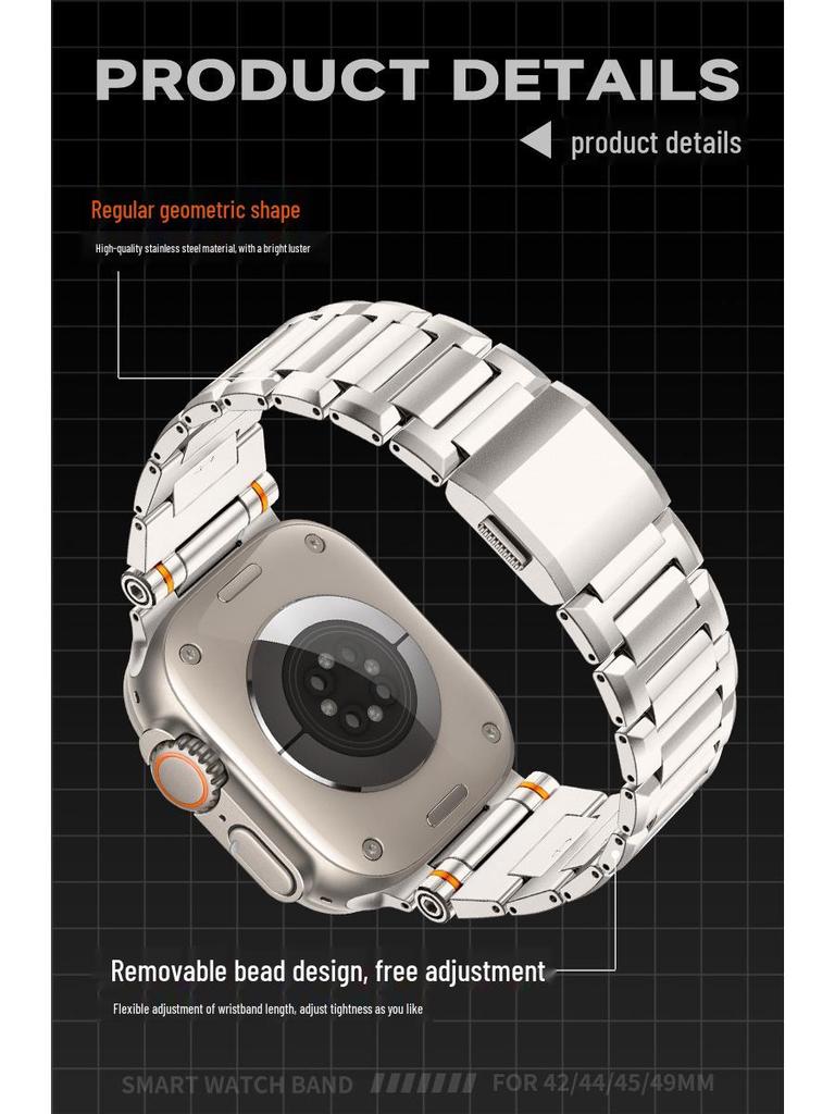 Быстросъемный стальной бизнес-браслет H-звеньев для Apple Watch Ultra 3 / Apple Watch 11