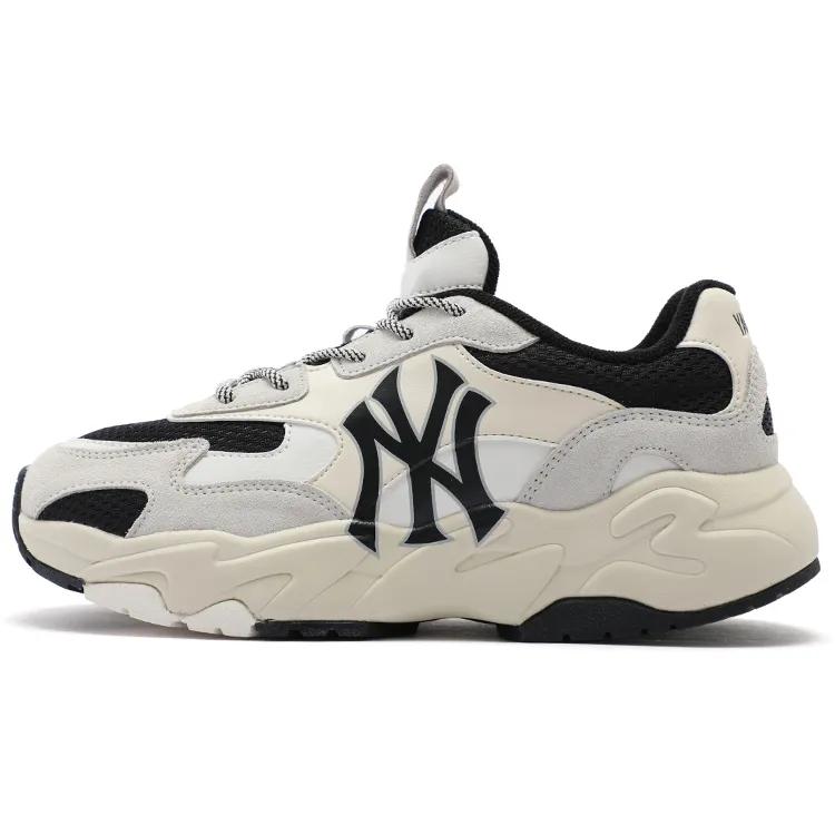 MLB Big Ball Chunky Artificial Leather Platform Cushioning Height Increasing Low top Chunky Sneakers Unisex Black (Unisex) Chunky Sneakers