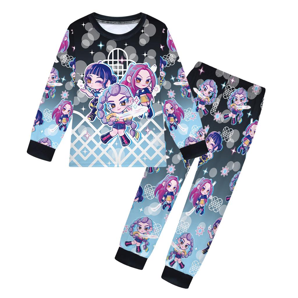 Children's Fashion Suit Skirt Round Neck Long Sleeve Top Pants