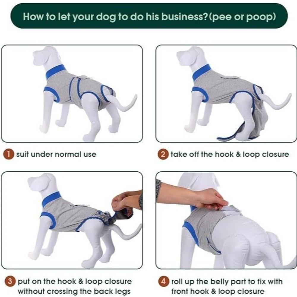 Soft Dog Recovery Suit Adjustable Pet Anti-Licking Suit Postoperative Bodysuit  Daily Wear