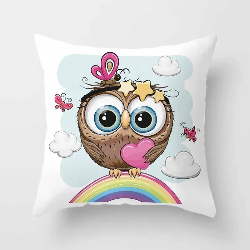 Милые наволочки на подушки с совами  Удобная наволочка x Декоративные подушки для дивана, кровати, машины, пледа, домашнего декора