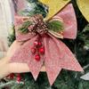 2025 New Christmas Decorations In Red White Gold Pink Sequins Pearl Cotton Bow Christmas Tree Decoration Arrangement Navidad