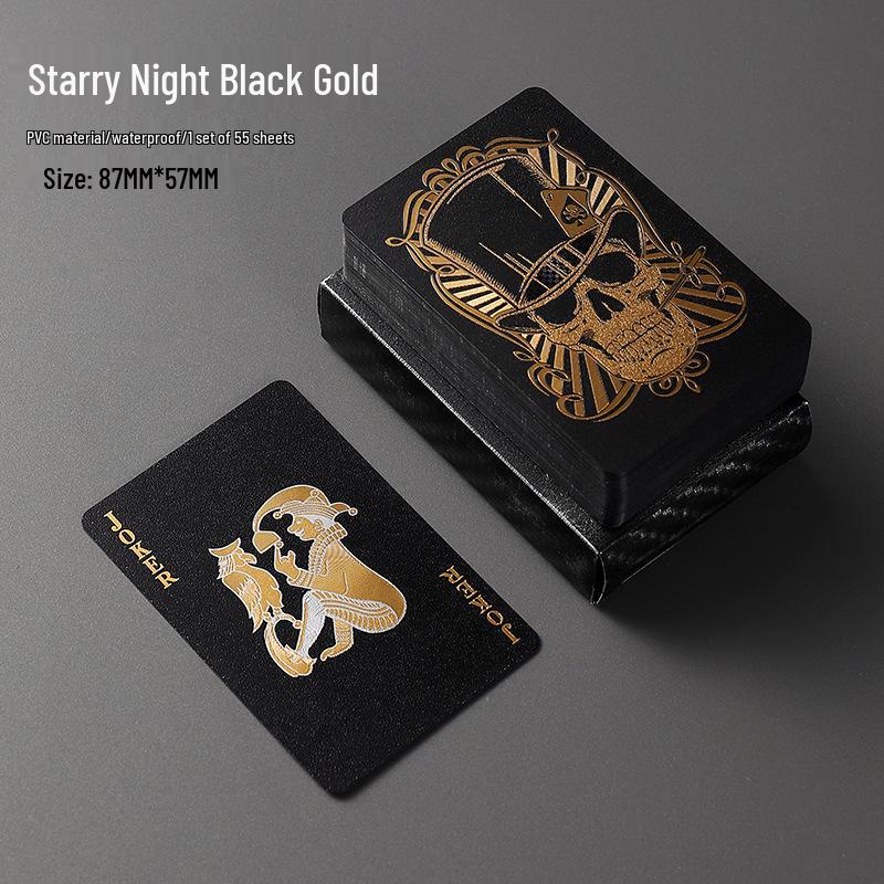 Luxury Gold PVC Playing Cards: Waterproof, Fold-Proof, Wear and Dirt Resistant, Washable.