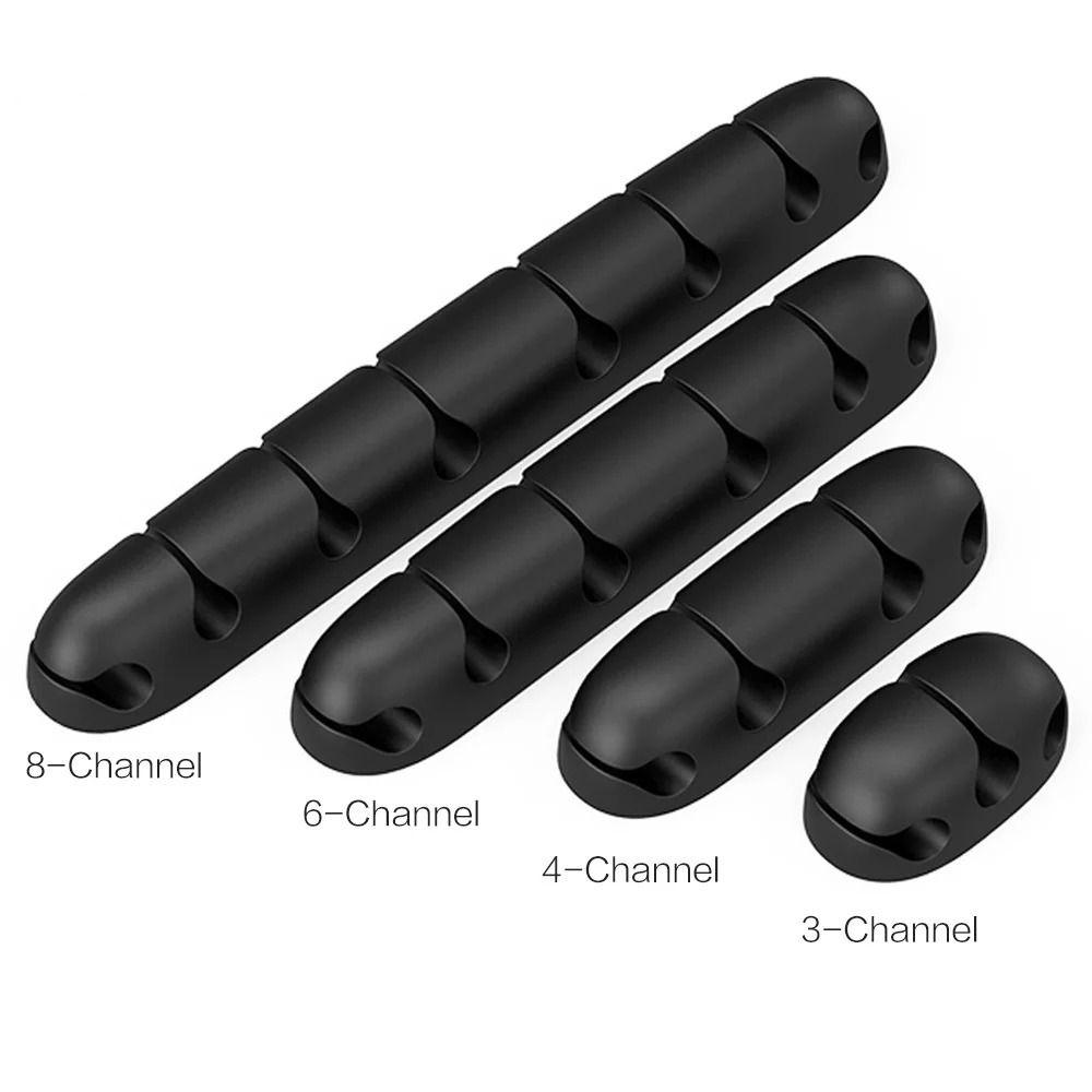 Силиконовый органайзер для кабелей с 3/4/6/8 отверстиями, зажимы для укладки проводов, USB-устройство для намотки кабеля, офис