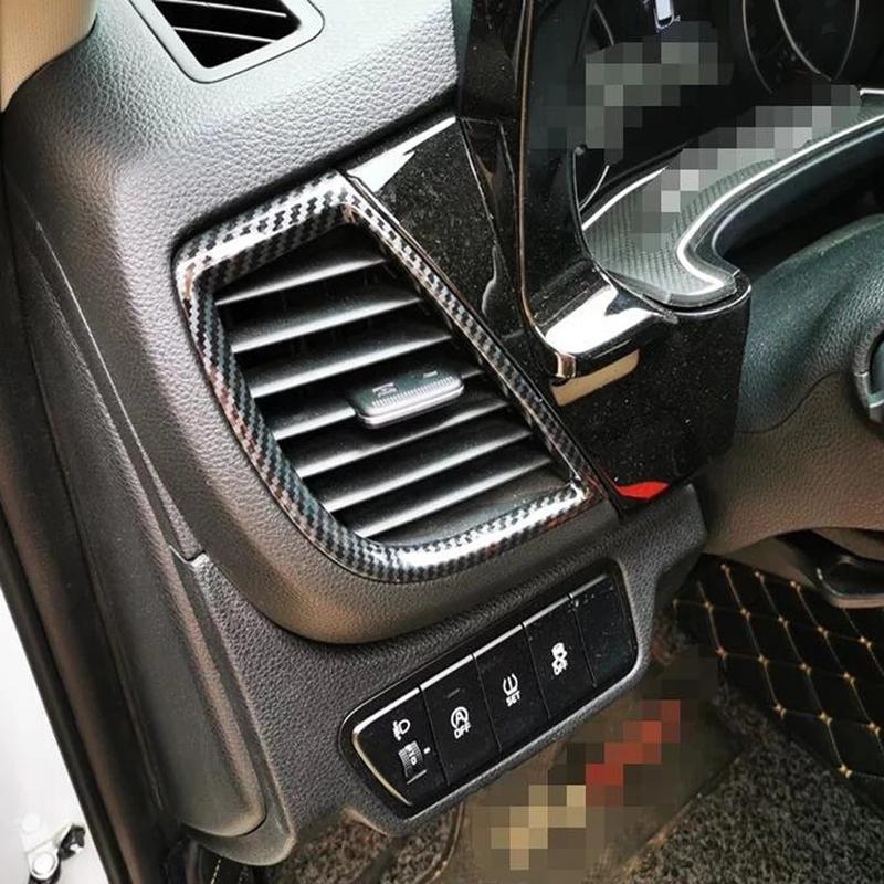 Для Kia Seltos    ABS Углеродное волокно Передняя центральная консоль Кондиционер Вентиляционное отверстие Накладка Декоративная Накладка Автомобильные аксессуары для стайлинга