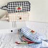 Japanese Kawaii Embroidered Pencil Case Large Capacity Cute Storage Bags Flora Cherry Bear Stationery Organizer School Supplies